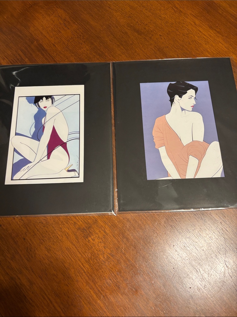 Set of 2 Patrick Nagel Art Prints Mounted & Matted 8x10